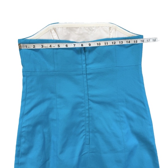 Lilly Pulitzer Size 10 Bowen Tourquise Lorac Panel Embroidery Strapless Dress - Picture 7 of 14